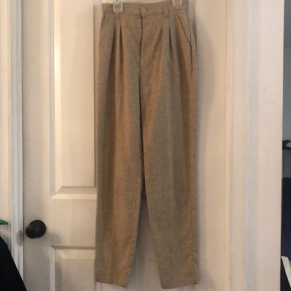 Vintage Pleated Tan/Brown Pants - Picture 1 of 7